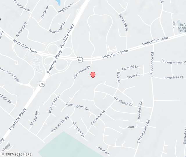 Location Map: 15350 East West Road Midlothian, Virginia 23114