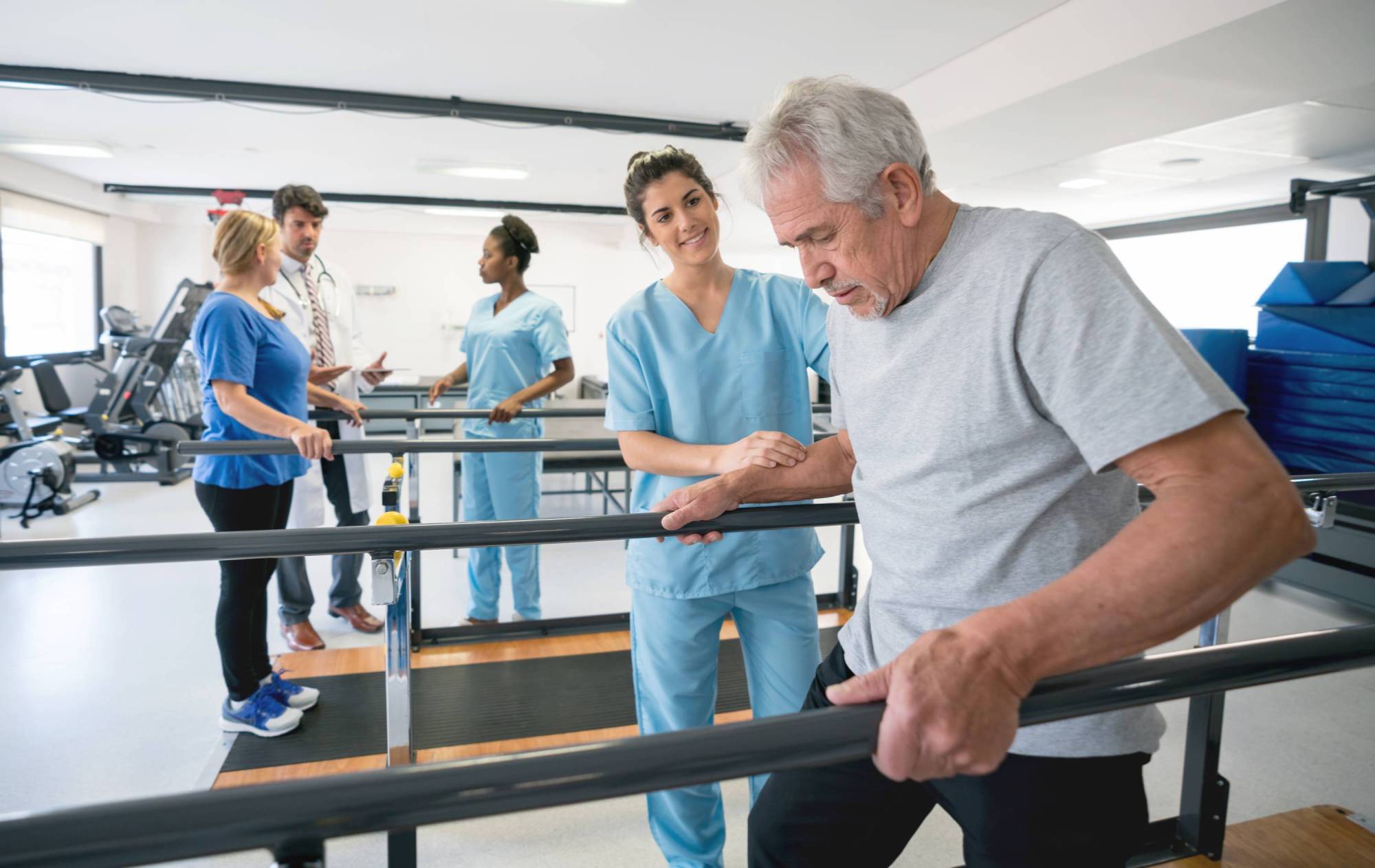 Older man participating in balance therapy for vestibular issues in Richmond